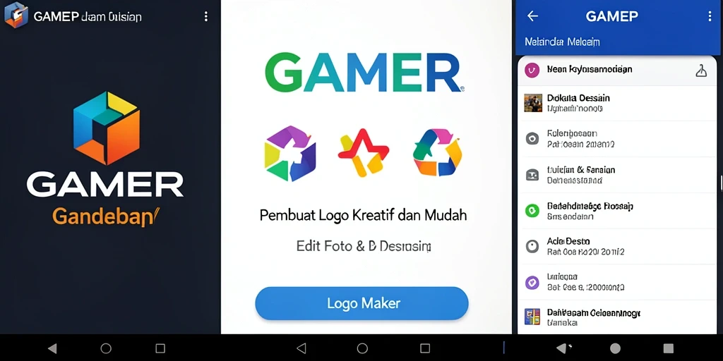 Tampilan antarmuka GAMERP yang ramah pengguna untuk pembuatan logo.