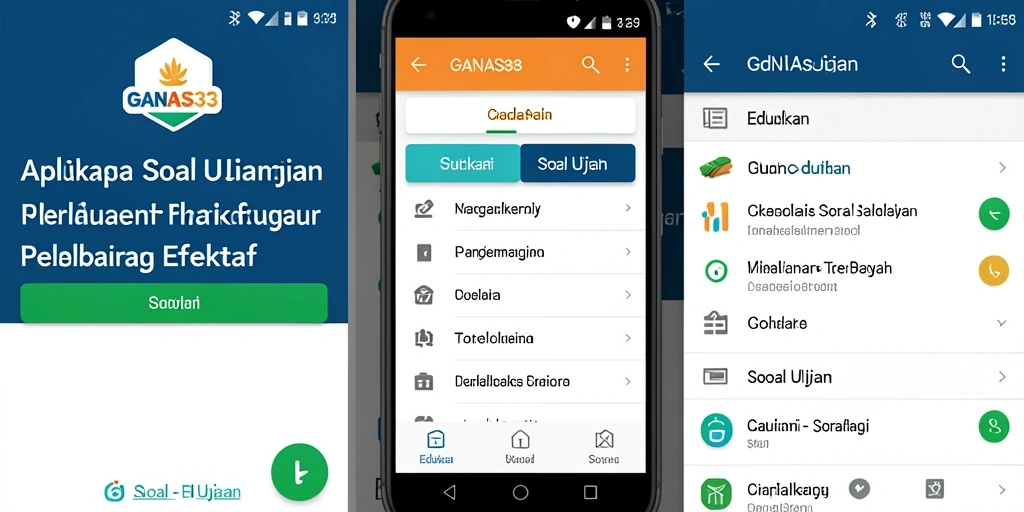 Tampilan antarmuka aplikasi GANAS33 untuk Soal Ujian.