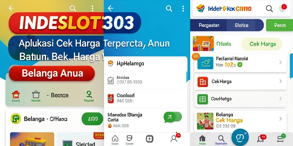 Tampilan antarmuka aplikasi Cek Harga INDESLOT303 yang sederhana dan intuitif.