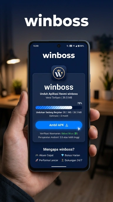 Tampilan halaman APK winboss